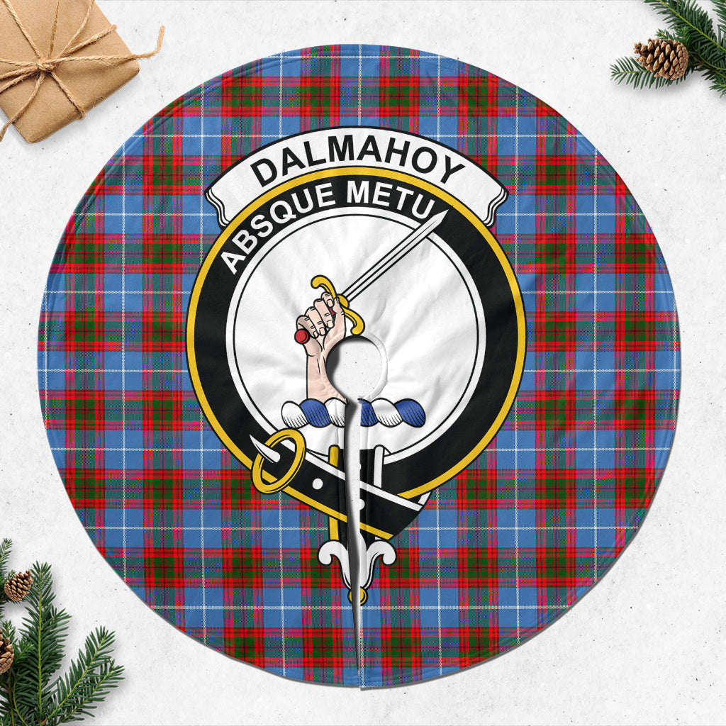 Dalmahoy Tartan Christmas Tree Skirt with Family Crest 47*47 inch - Tartan Vibes Clothing