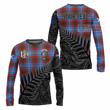 Dalmahoy Crest Tartan Long Sleeve T-Shirt with New Zealand Silver Fern Half Style Unisex - Tartan Vibes Clothing