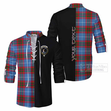 Dalmahoy Tartan Ghillie Kilt Shirt with Family Crest and Half Of Me Style Men - Tartan Vibes Clothing