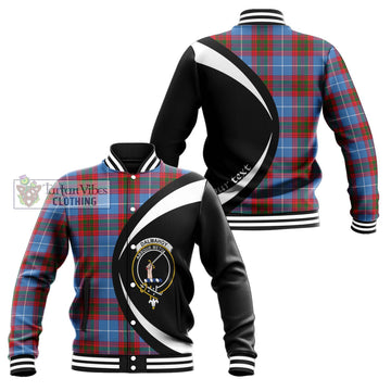 Dalmahoy Tartan Baseball Jacket with Family Crest Circle Style Unisex - Tartan Vibes Clothing