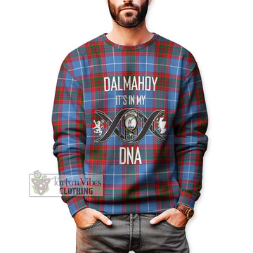 Dalmahoy Tartan Sweatshirt with Family Crest DNA In Me Style Unisex - Tartan Vibes Clothing