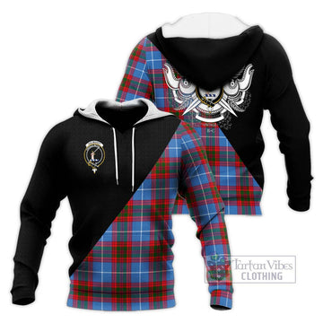 Dalmahoy Tartan Knitted Hoodie with Family Crest and Military Logo Style Unisex Knitted Pullover Hoodie - Tartan Vibes Clothing