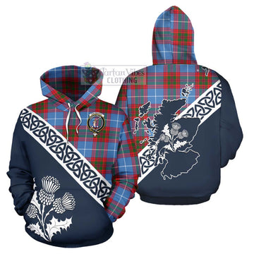 Dalmahoy Tartan Hoodie Featuring Thistle and Scotland Map Zip Hoodie - Tartan Vibes Clothing