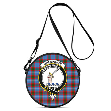 Dalmahoy Tartan Round Satchel Bags with Family Crest One Size 9*9*2.7 inch - Tartan Vibes Clothing