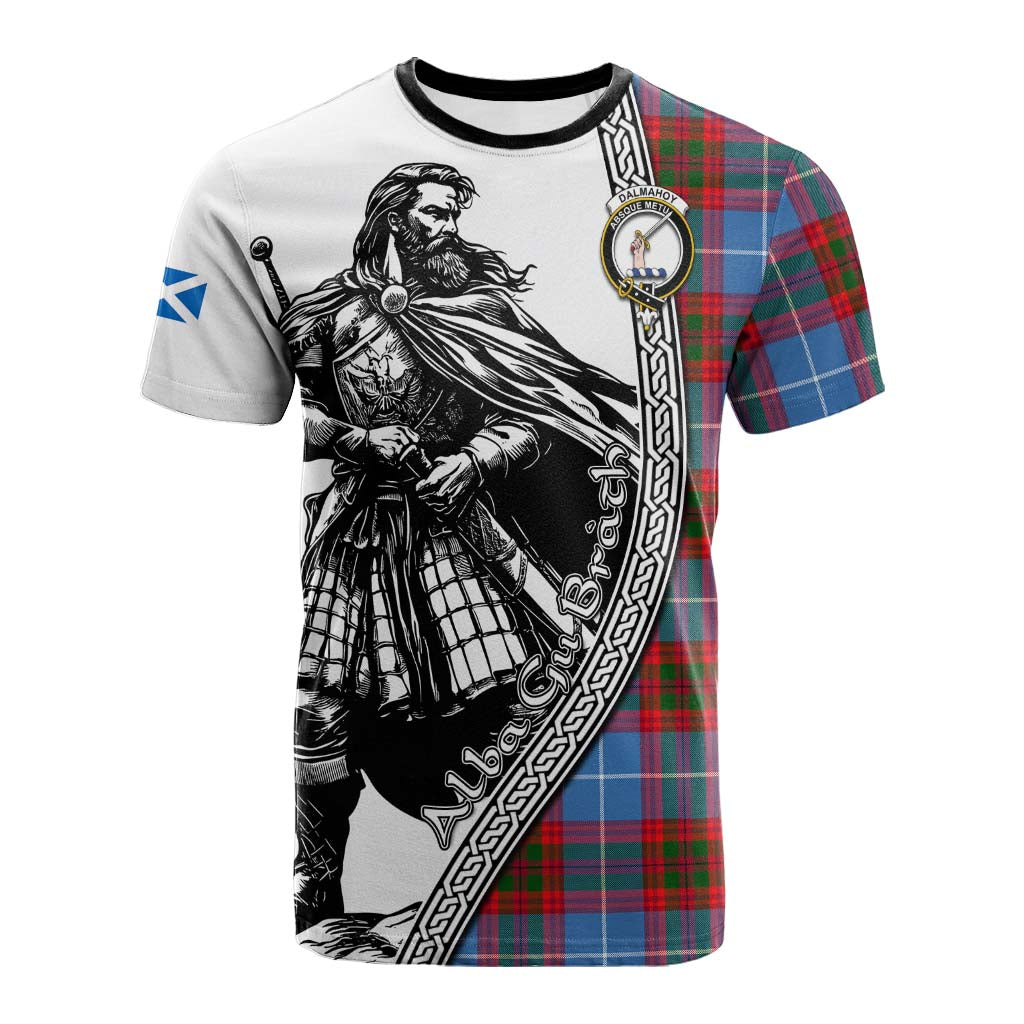 Dalmahoy Tartan Clan Crest Cotton T-shirt with Highlander Warrior Celtic Style Kid's Shirt - Tartan Vibes Clothing