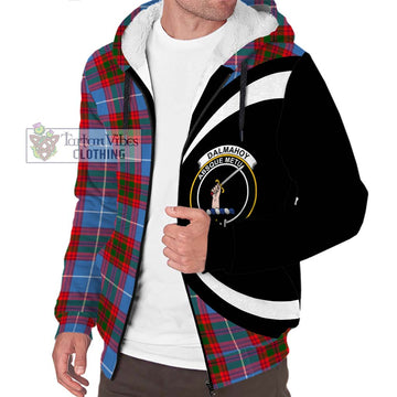 Dalmahoy Tartan Sherpa Hoodie with Family Crest Circle Style Unisex S - Tartan Vibes Clothing
