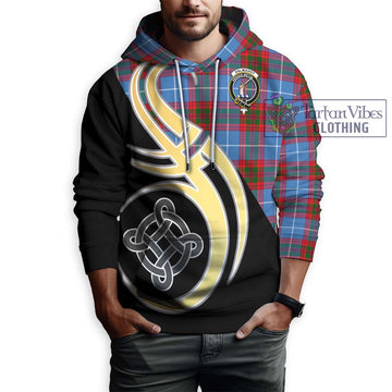 Dalmahoy Tartan Hoodie with Family Crest and Celtic Symbol Style Zip Hoodie - Tartan Vibes Clothing