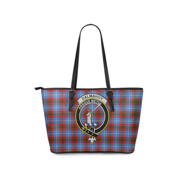 Dalmahoy Tartan Leather Tote Bag with Family Crest