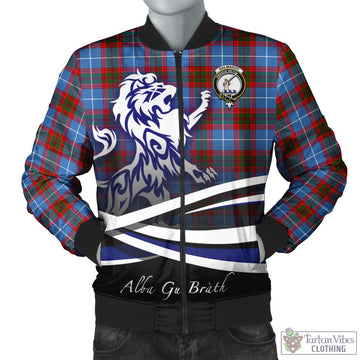 Dalmahoy Tartan Bomber Jacket with Alba Gu Brath Regal Lion Emblem Unisex - Tartan Vibes Clothing