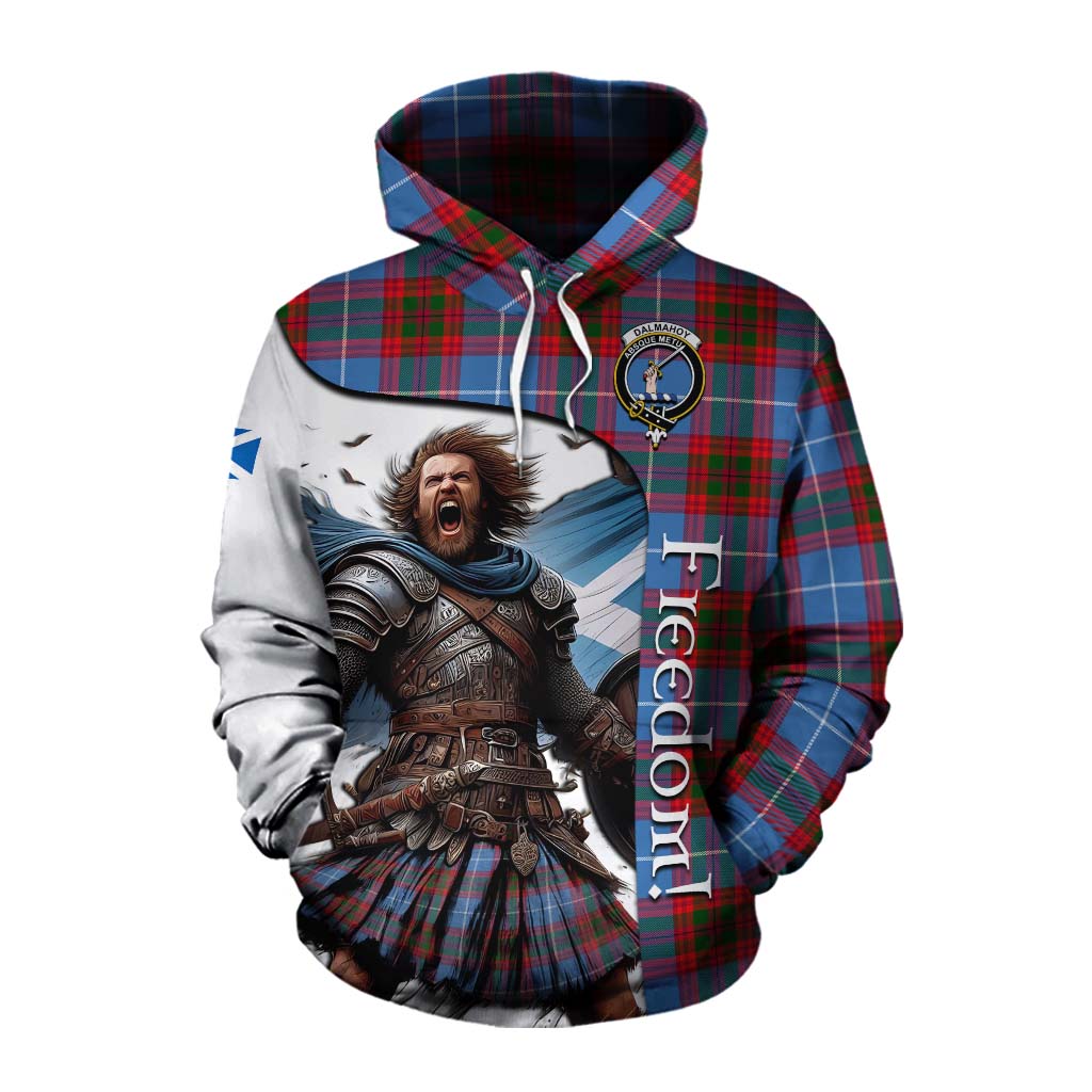 Tartan Vibes Clothing Dalmahoy Crest Tartan Cotton Hoodie Inspired by the Freedom of Scottish Warrior