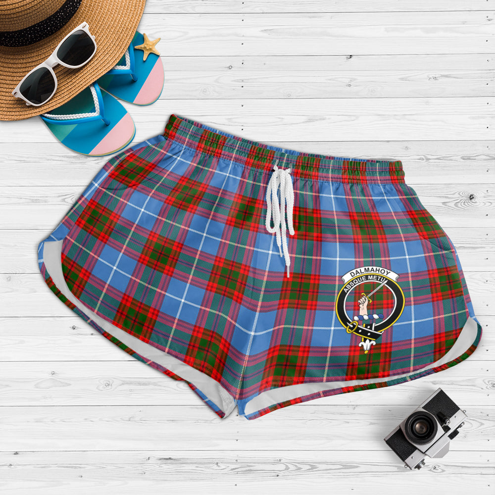 Dalmahoy Tartan Womens Shorts with Family Crest 4XL - Tartan Vibes Clothing
