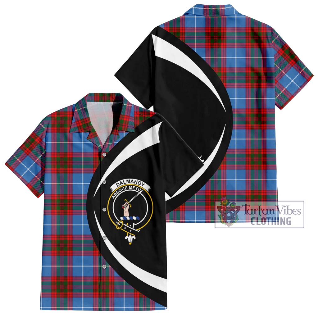 Dalmahoy Tartan Hawaiian Shirt with Family Crest Circle Style Kid - Tartan Vibes Clothing