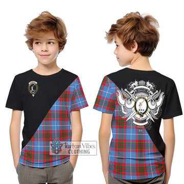 Dalmahoy Tartan Kid T-Shirt with Family Crest and Military Logo Style Youth XL Size14 - Tartan Vibes Clothing