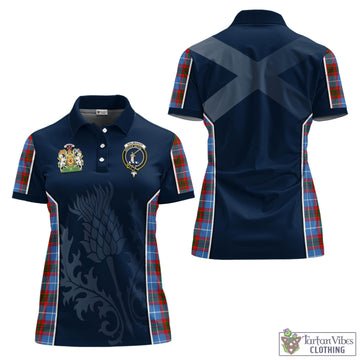 Dalmahoy Tartan Women's Polo Shirt with Family Crest and Scottish Thistle Vibes Sport Style