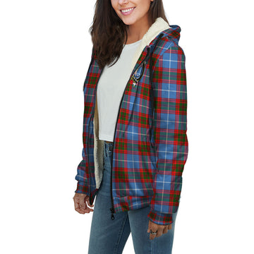 Dalmahoy Tartan Sherpa Hoodie with Family Crest