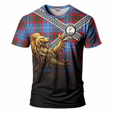 Dalmahoy Crest Tartan T-Shirt with Golden Lion Emblem Celtic Style Kid's Shirt - Tartan Vibes Clothing