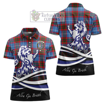 Dalmahoy Tartan Women's Polo Shirt with Alba Gu Brath Regal Lion Emblem Women - Tartan Vibes Clothing