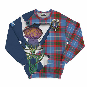 Tartan Vibes Clothing Dalmahoy Tartan Family Crest Sweatshirt Scottish Thistle Celtic Inspired