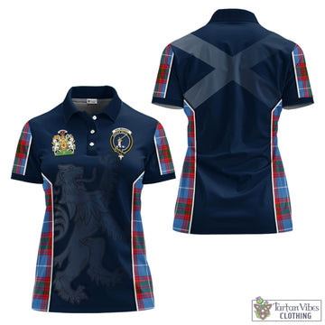 Dalmahoy Tartan Women's Polo Shirt with Family Crest and Lion Rampant Vibes Sport Style