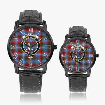 Dalmahoy Tartan Family Crest Leather Strap Quartz Watch