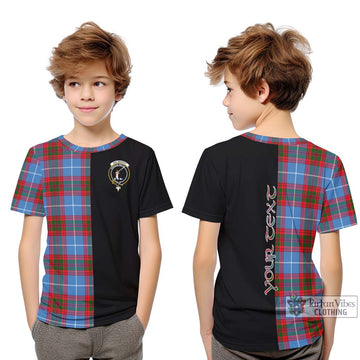 Dalmahoy Tartan Kid T-Shirt with Family Crest and Half Of Me Style Youth XL Size14 - Tartan Vibes Clothing