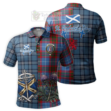 Dalmahoy Tartan Polo Shirt Happy St. Andrew's Day Half Tartan Style Kid - Tartan Vibes Clothing