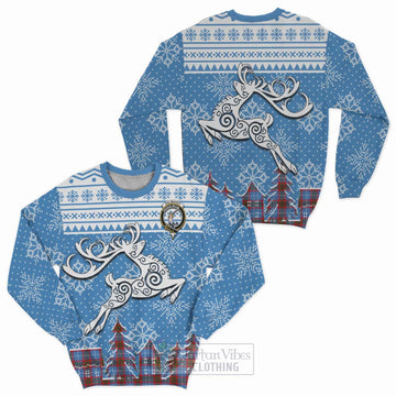 Dalmahoy Clan Christmas Sweatshirt Celtic Reindeer Style Unisex - Tartan Vibes Clothing