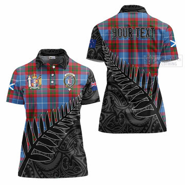 Dalmahoy Crest Tartan Women's Polo Shirt with New Zealand Silver Fern Half Style Women - Tartan Vibes Clothing