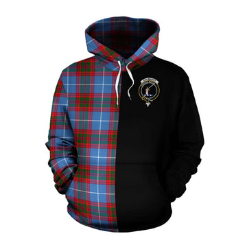Dalmahoy Tartan Cotton Hoodie with Family Crest and Half Of Me Style Pullover Hoodie XS - Tartan Vibes Clothing