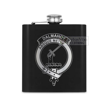 Dalmahoy Crest Hip Flask Set 7oz Black Stainless Steel with A Gift Box One Size 7oz - 2D-tartanvibesclothing