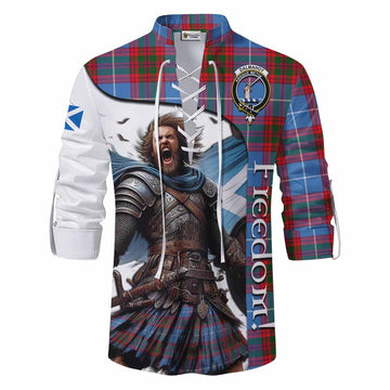 Tartan Vibes Clothing Dalmahoy Crest Tartan Ghillie Kilt Shirt Inspired by the Freedom of Scottish Warrior