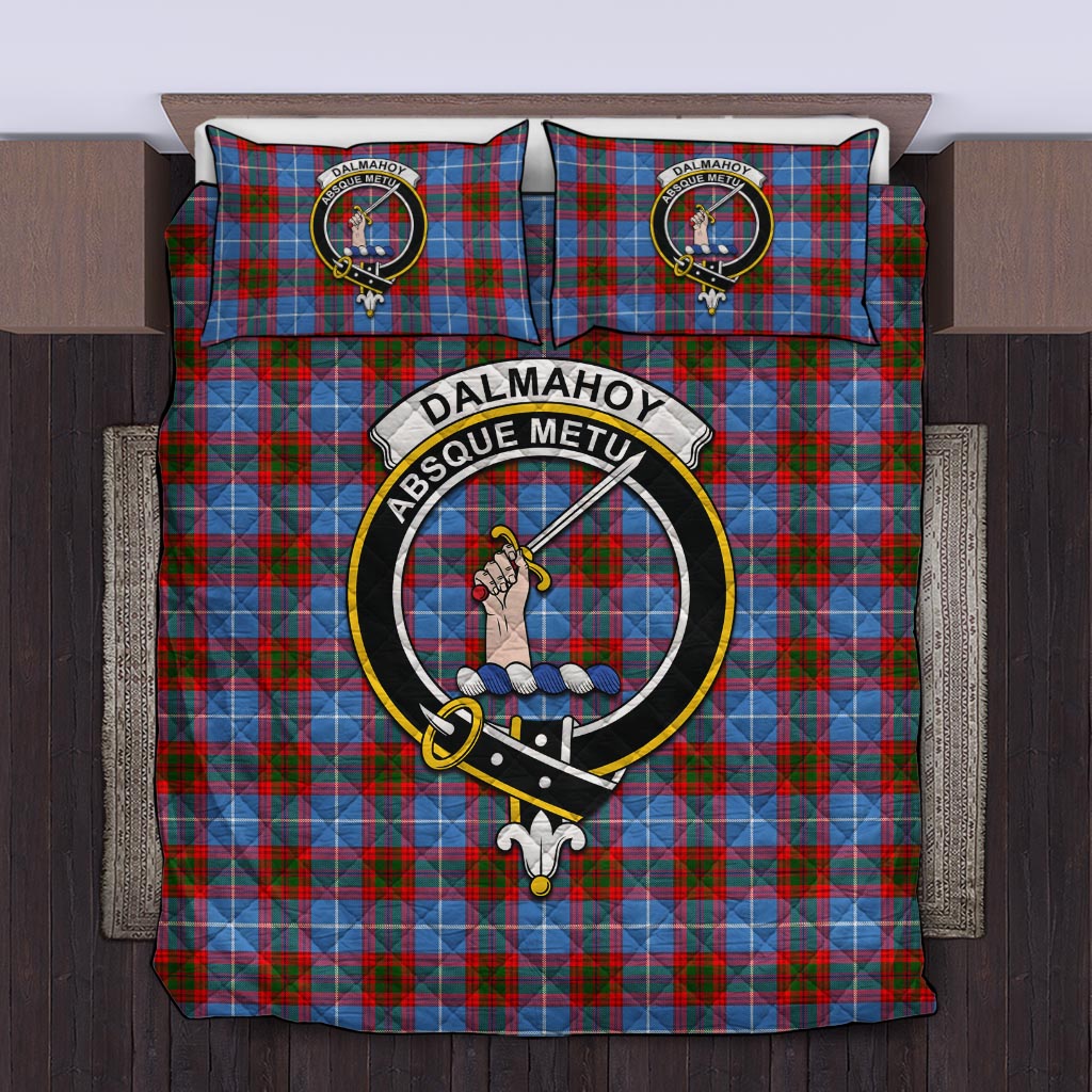 Dalmahoy Tartan Quilt Bed Set with Family Crest King - Tartan Vibes Clothing