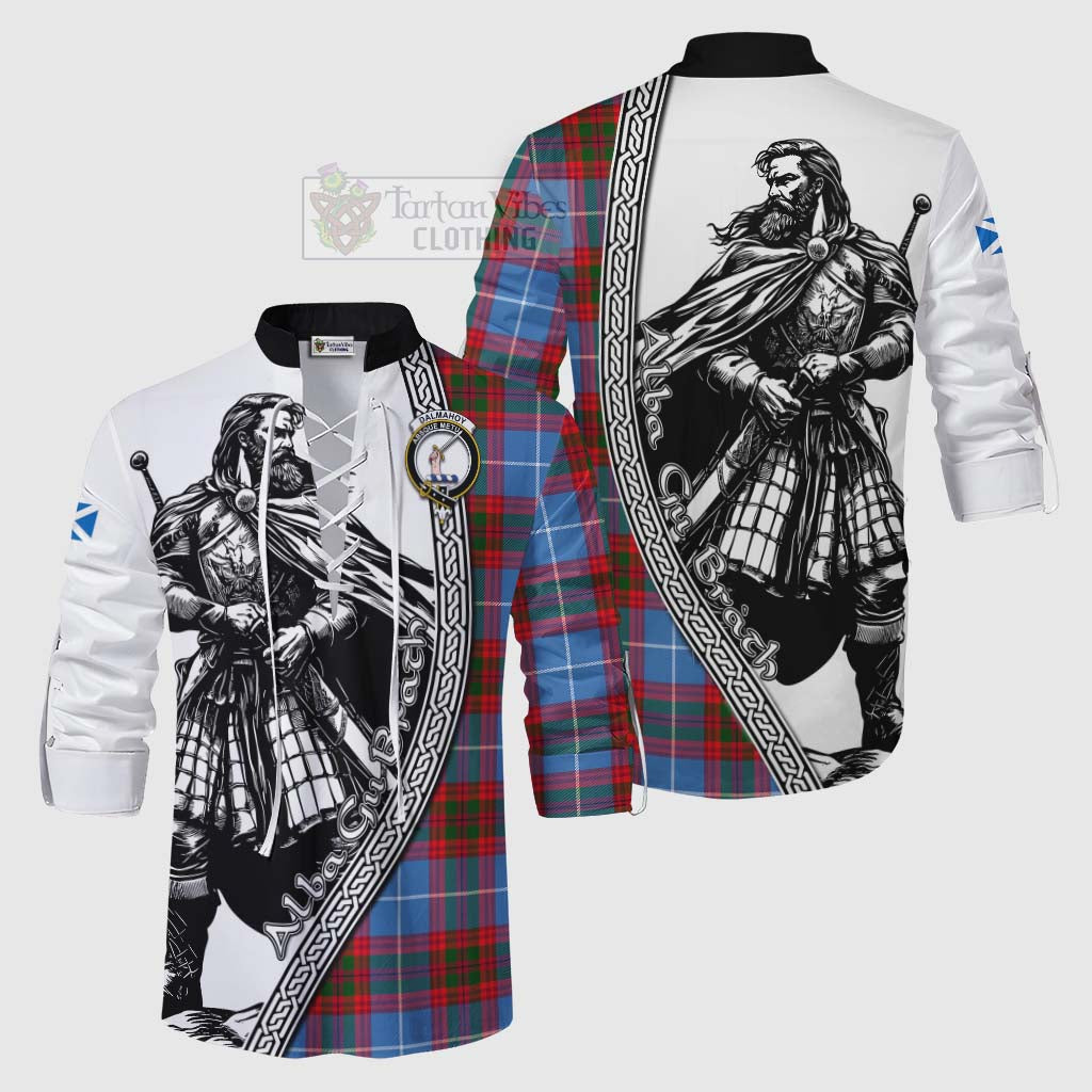 Dalmahoy Tartan Clan Crest Ghillie Kilt Shirt with Highlander Warrior Celtic Style Men - Tartan Vibes Clothing