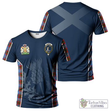 Dalmahoy Tartan T-Shirt with Family Crest and Scottish Thistle Vibes Sport Style