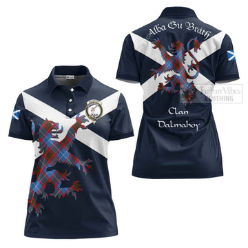 Dalmahoy Tartan Lion Rampant Women's Polo Shirt Proudly Display Your Heritage with Alba Gu Brath and Clan Name - Tartan Vibes Clothing