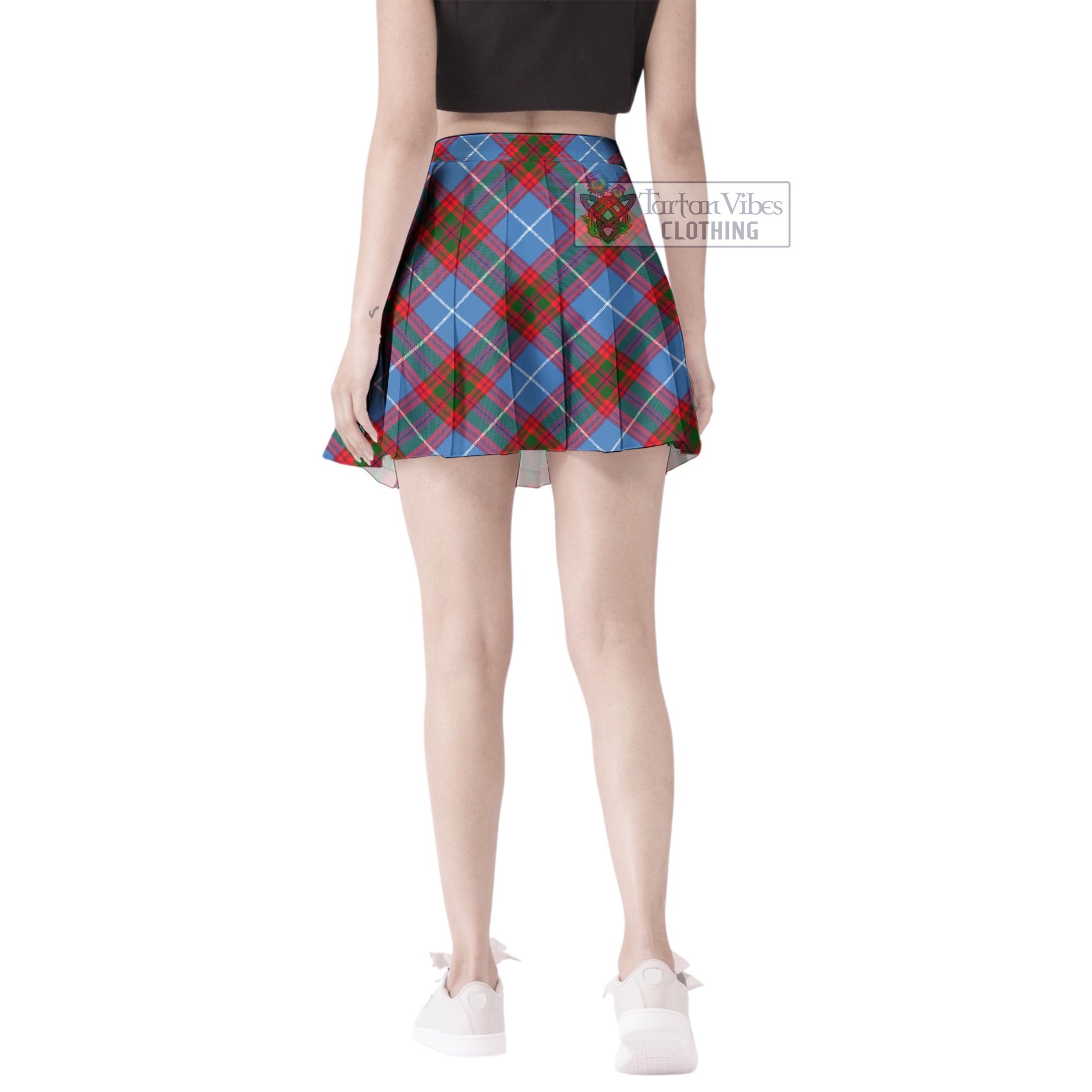 Dalmahoy Tartan Women's Plated Mini Skirt Cross Style - Tartan Vibes Clothing