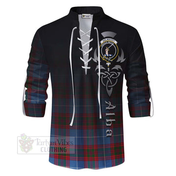 Dalmahoy Tartan Ghillie Kilt Shirt Featuring Alba Gu Brath Family Crest Celtic Inspired - Tartan Vibes Clothing