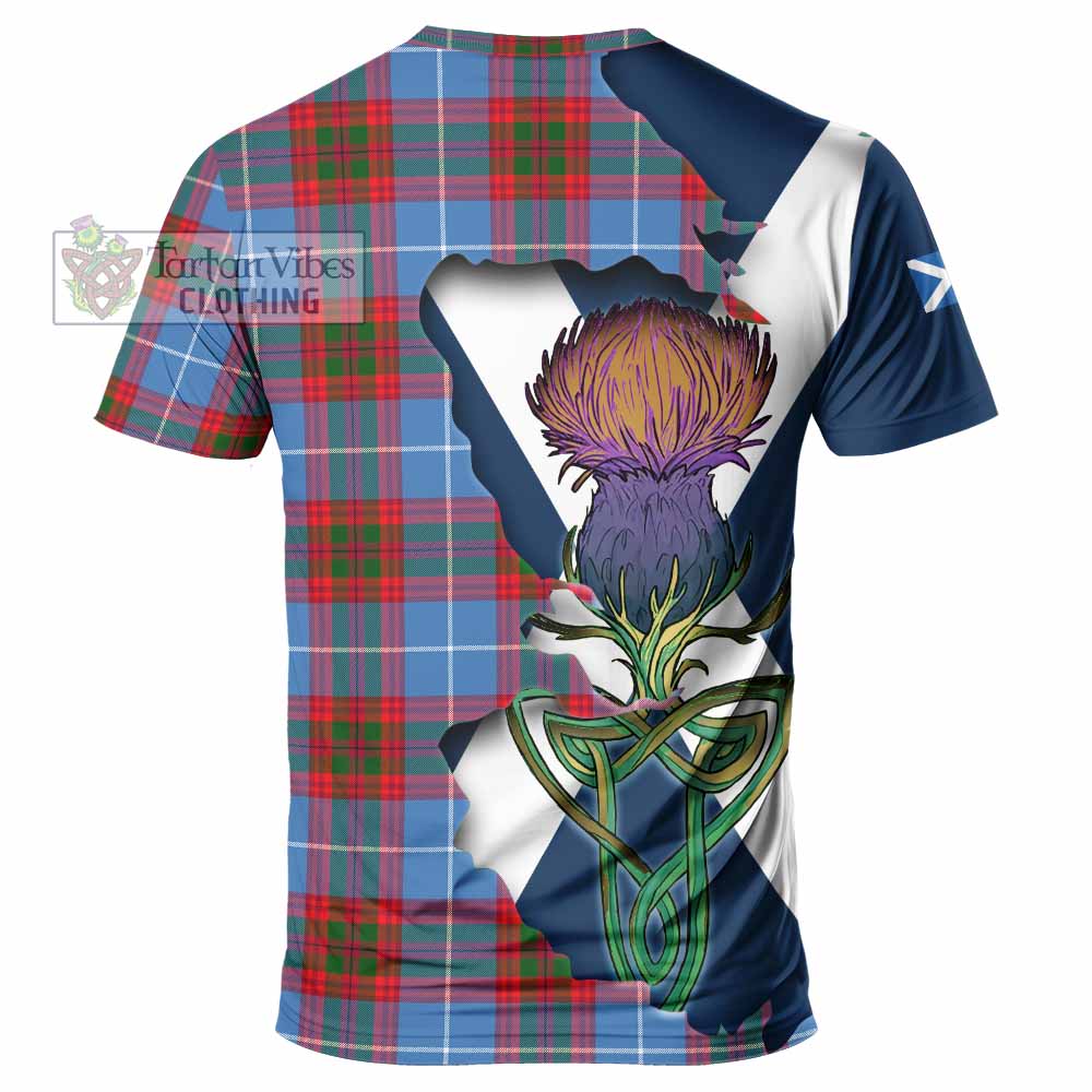Tartan Vibes Clothing Dalmahoy Tartan Family Crest T-Shirt Scottish Thistle Celtic Inspired