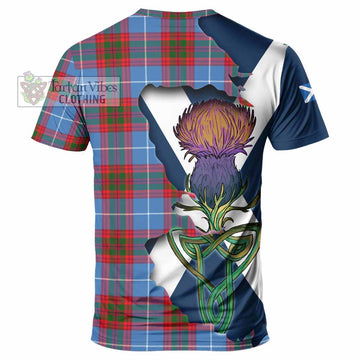 Tartan Vibes Clothing Dalmahoy Tartan Family Crest T-Shirt Scottish Thistle Celtic Inspired