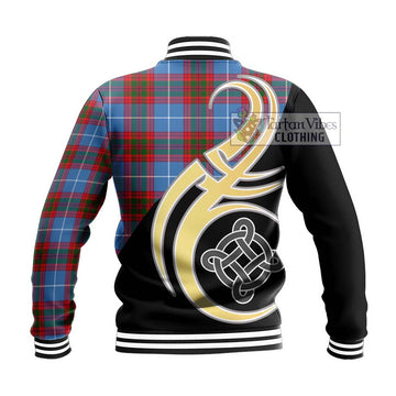 Dalmahoy Tartan Baseball Jacket with Family Crest and Celtic Symbol Style - Tartan Vibes Clothing