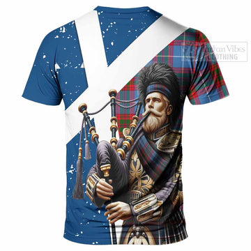Dalmahoy Tartan T-Shirt with Family Crest Scottish Bagpiper Vibes - Tartan Vibes Clothing