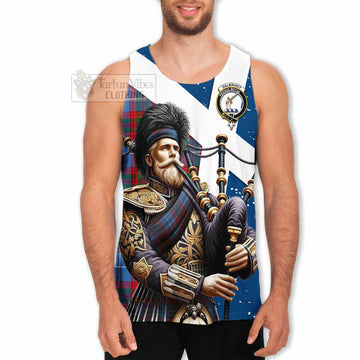 Dalmahoy Tartan Men's Tank Top with Family Crest Scottish Bagpiper Vibes - Tartan Vibes Clothing
