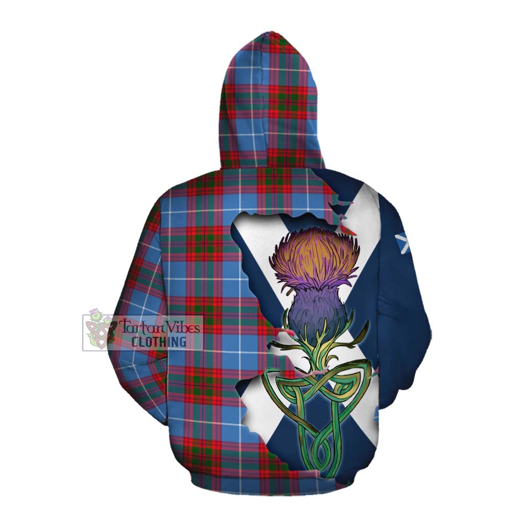 Tartan Vibes Clothing Dalmahoy Tartan Family Crest Cotton Hoodie Scottish Thistle Celtic Inspired