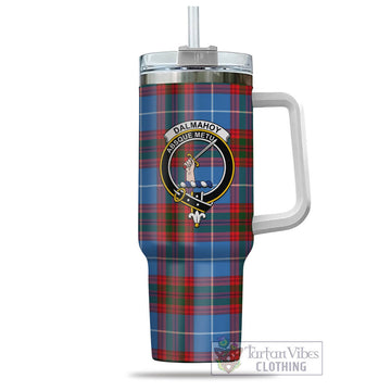 Dalmahoy Tartan Tumbler with Handle with Family Crest - Tartan Vibes Clothing
