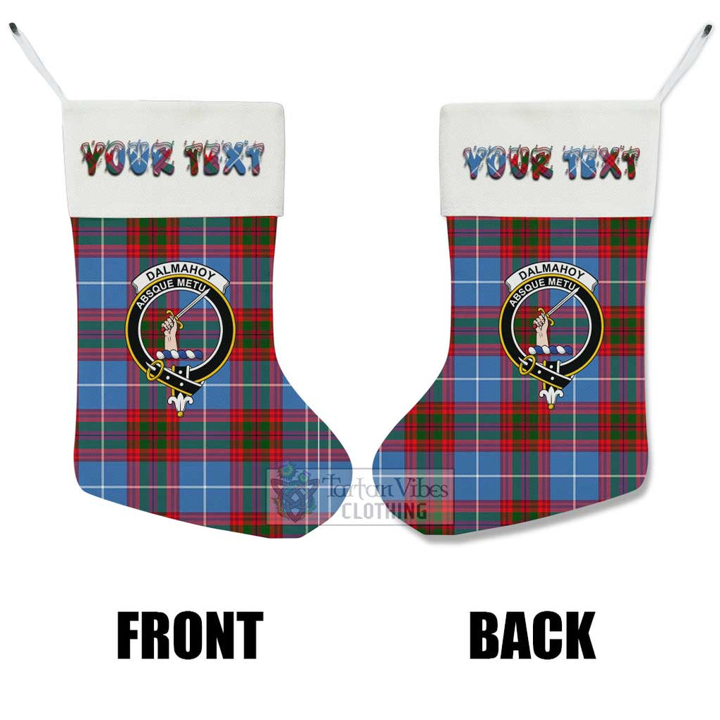 Dalmahoy Tartan Family Crest Christmas Stocking with Personalized Text - Tartan Vibes Clothing