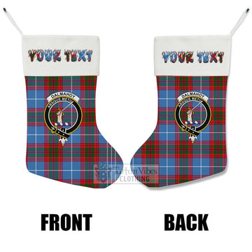 Dalmahoy Tartan Family Crest Christmas Stocking with Personalized Text - Tartan Vibes Clothing