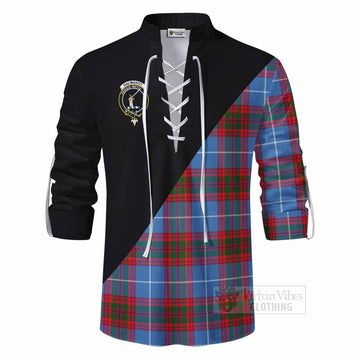 Dalmahoy Tartan Ghillie Kilt Shirt with Family Crest and Military Logo Style - Tartan Vibes Clothing