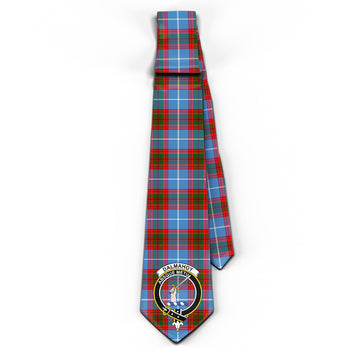 Dalmahoy Tartan Classic Necktie with Family Crest - Tartan Vibes Clothing