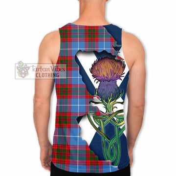 Tartan Vibes Clothing Dalmahoy Tartan Family Crest Men's Tank Top Scottish Thistle Celtic Inspired