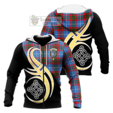 Dalmahoy Tartan Knitted Hoodie with Family Crest and Celtic Symbol Style Unisex Knitted Zip Hoodie - Tartan Vibes Clothing